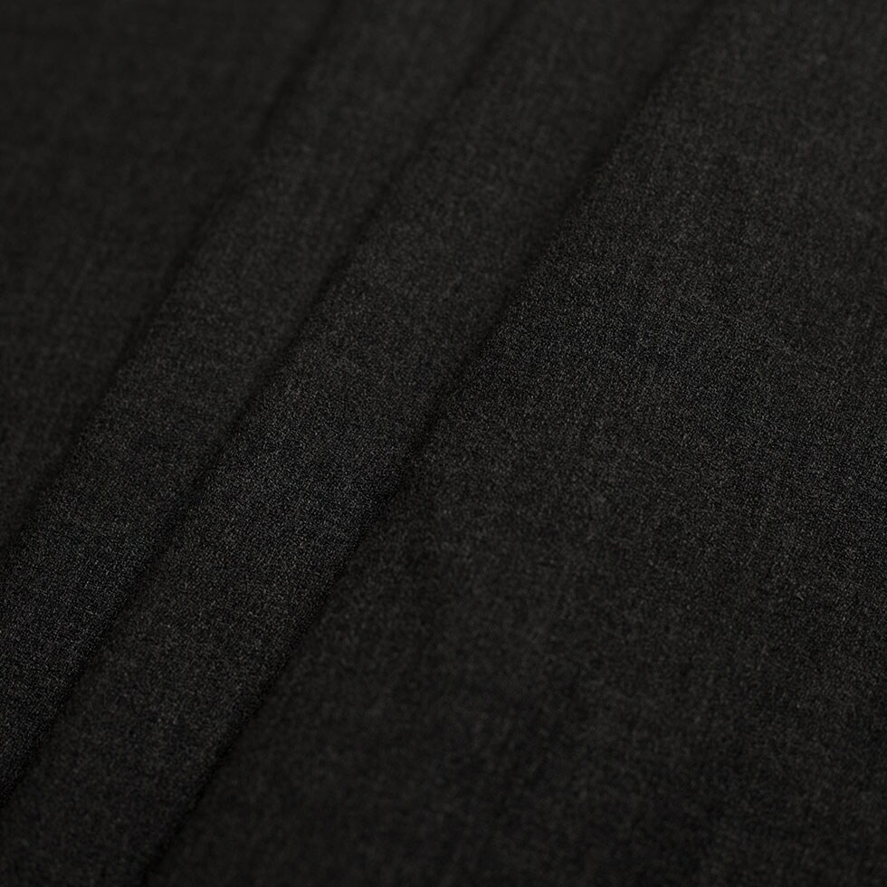 1 Yard Charcoal Doubled-Faced Wool-Polyester Crepe 59’’ Width