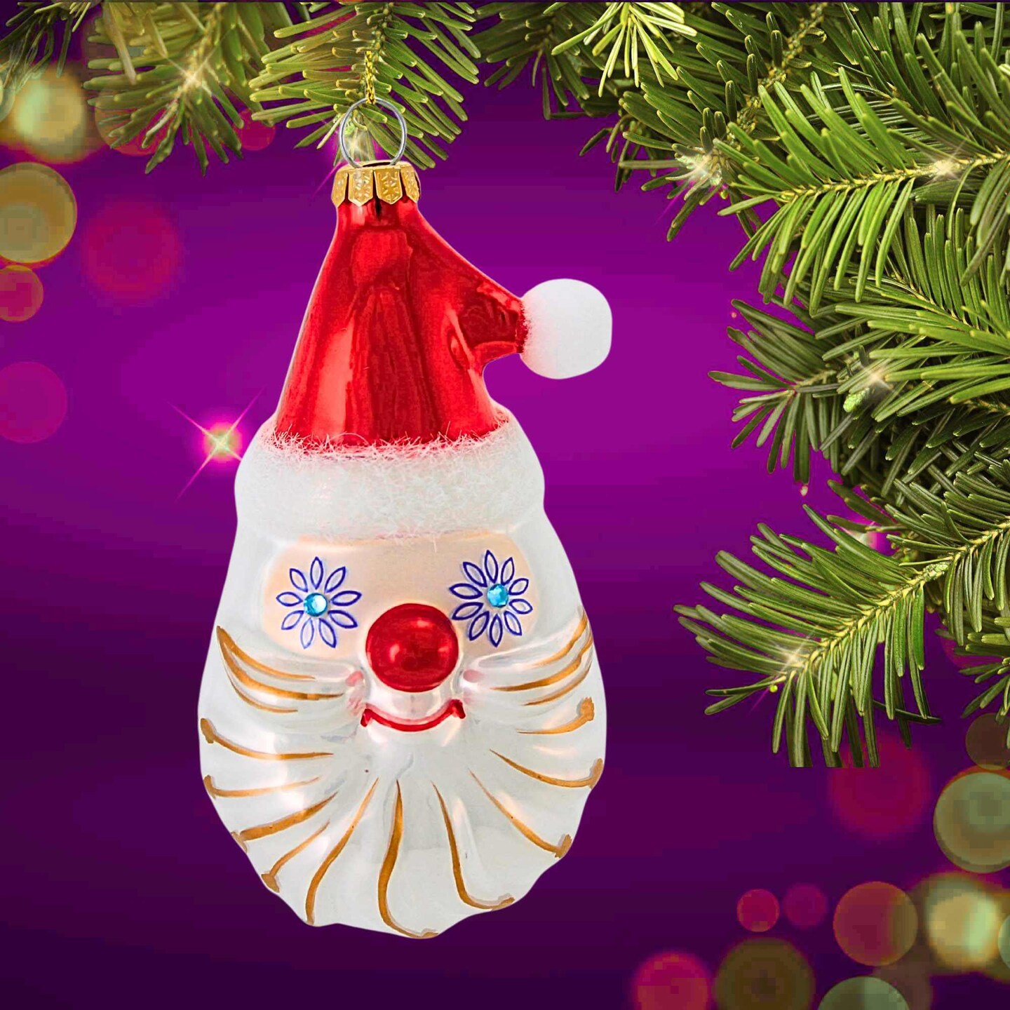 Cody Foster 4.0 Inch Vintage Retro Santa Christmas Tree Ornament , Christmas Decor Vintage Retro