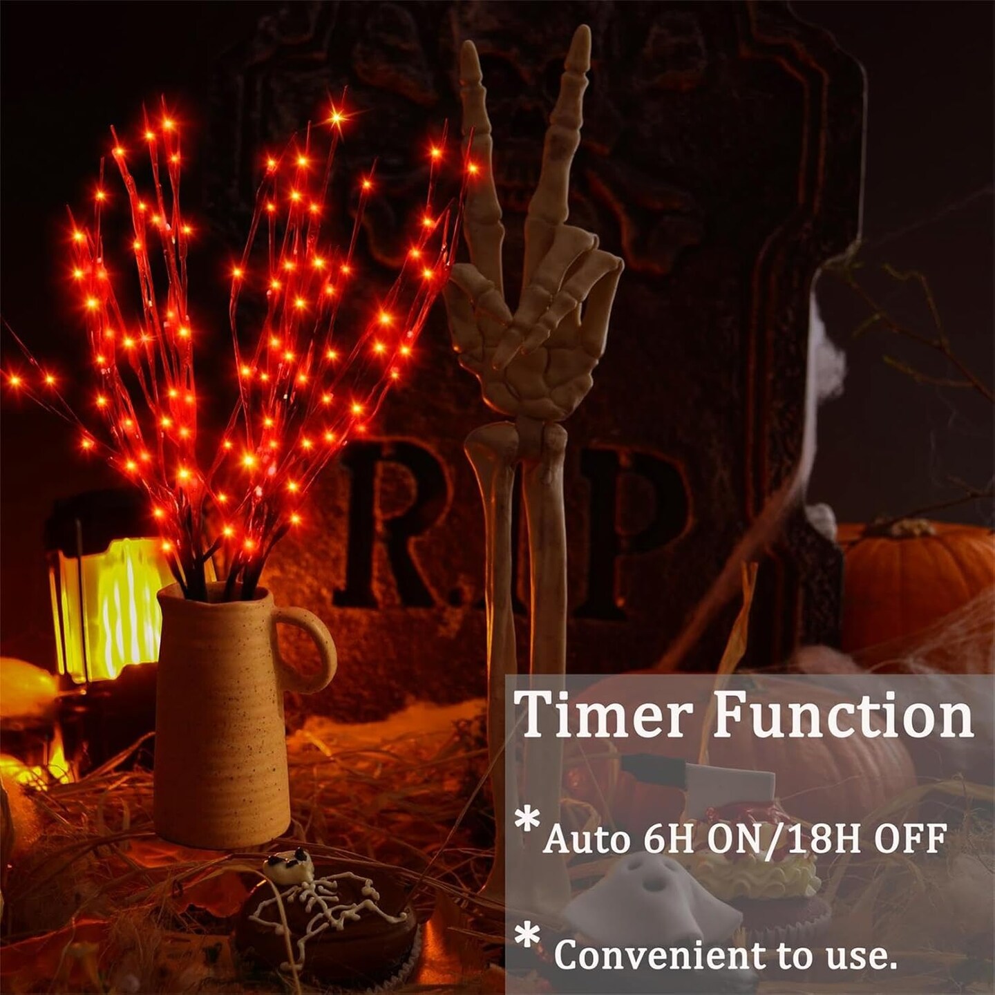 Outdoor Indoor Lighted Halloween Tree(Orange)