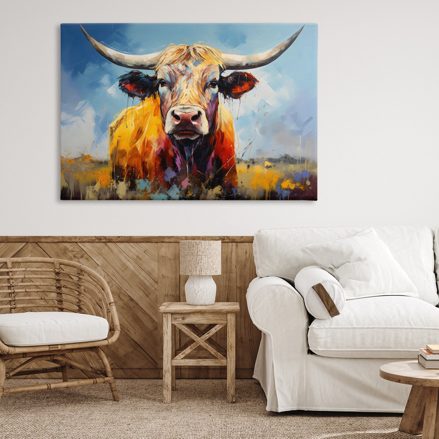 Stupell Industries Moody Longhorn Portrait Canvas, design by LSR Creative Studio
