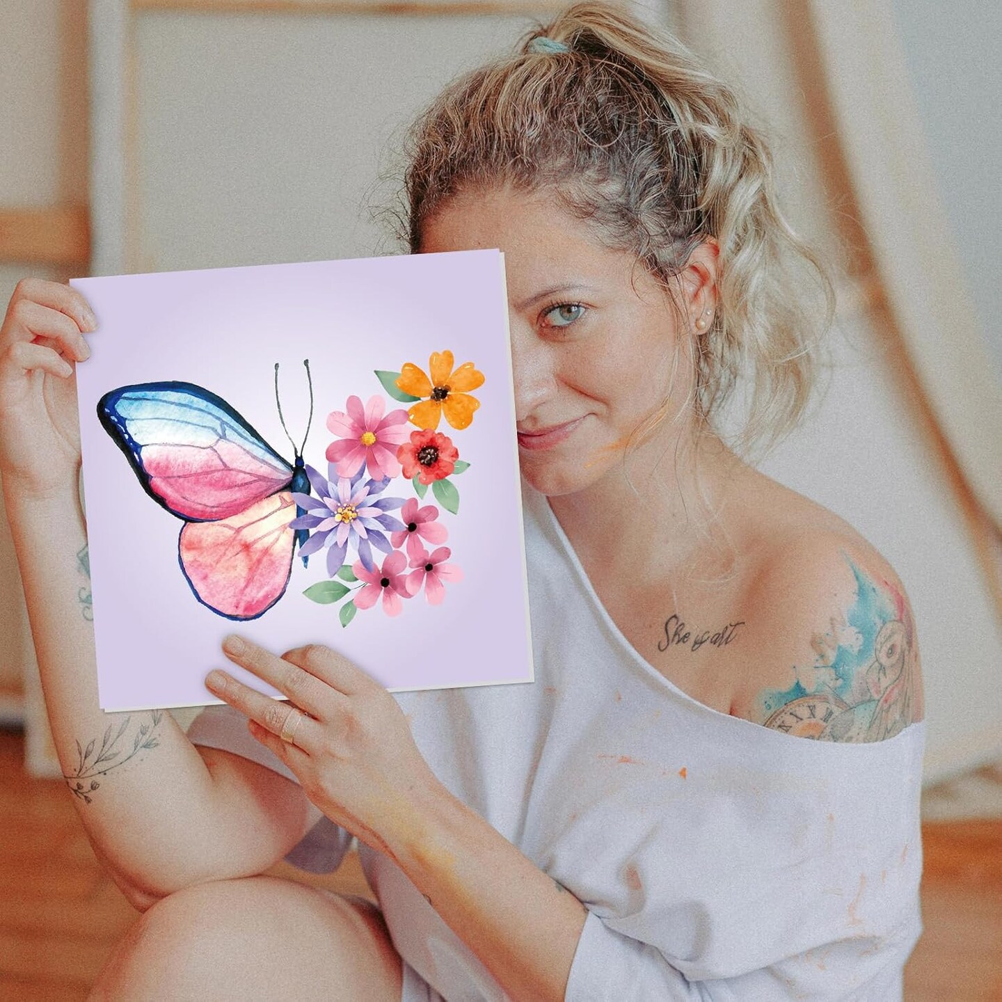 24 Pcs Pre Drawn Canvas for Painting Adult Pre Printed Canvas Bulk Sip and Paint Kit(multicolored)10.63"L x 10.24"W