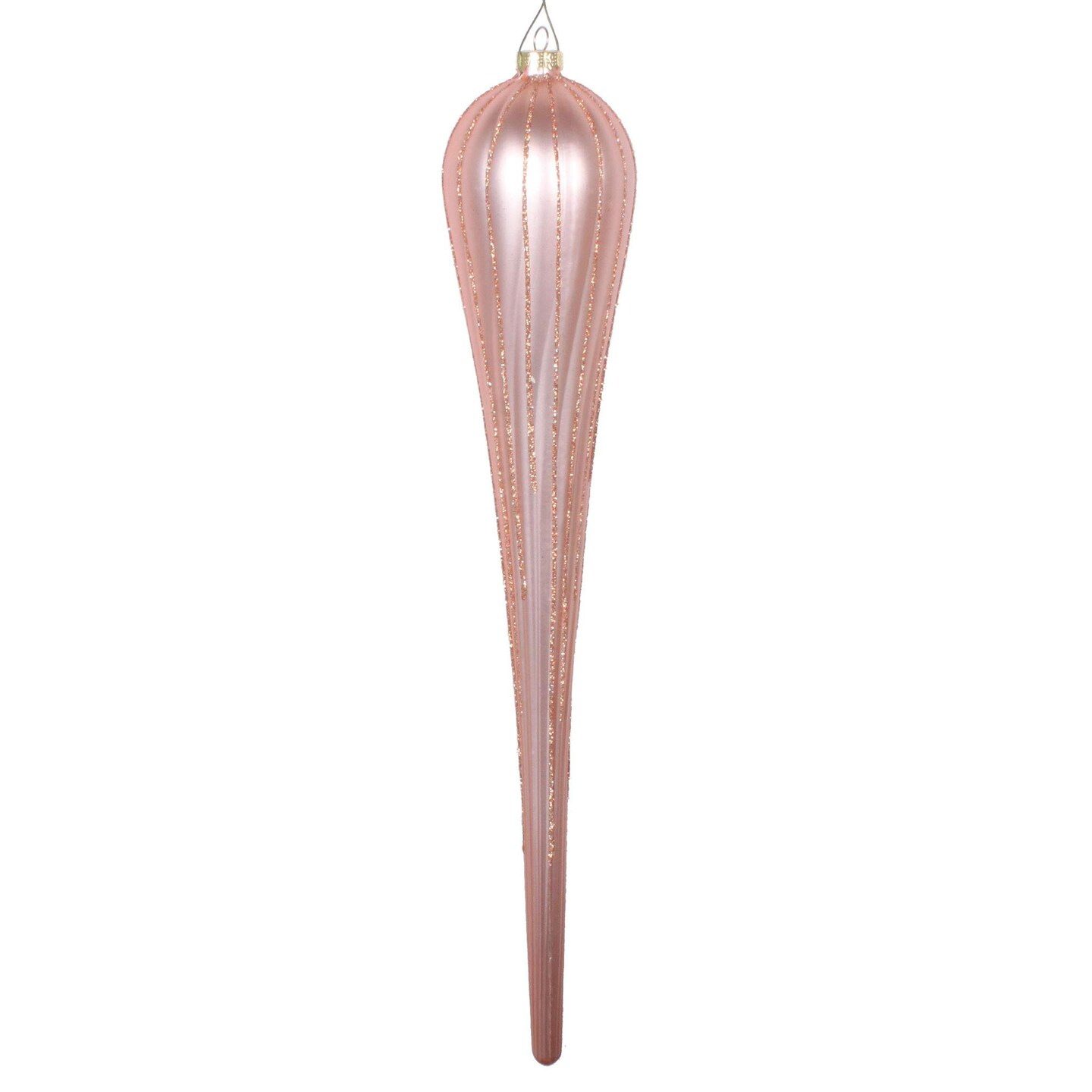 Vickerman 15.75" Rose Gold Glitter Drop Orn 2/Bag - MT195158D