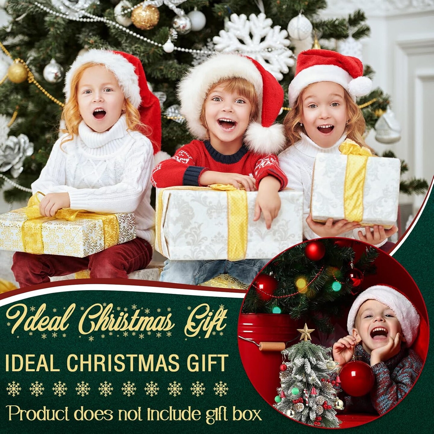 Mini Christmas Tree Topper Small Star Treetop (2.36 Inch,Glitter Gold)