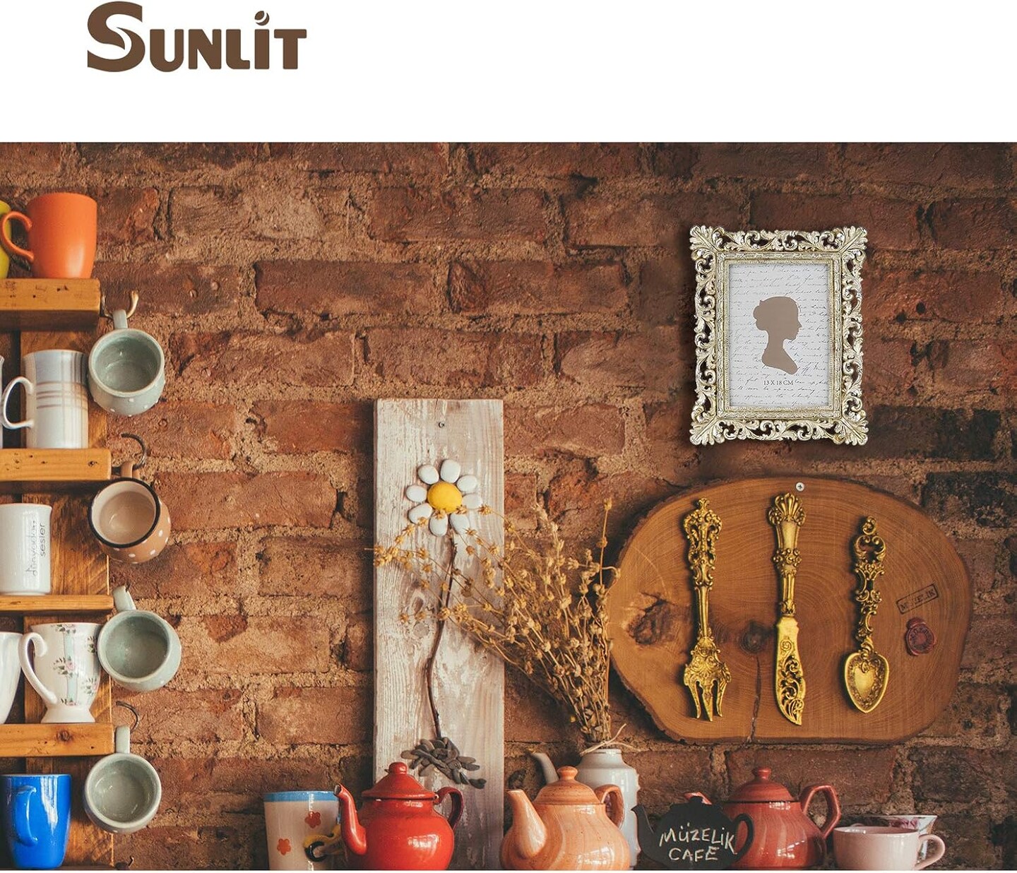 Vintage Picture Frame 5x7 Inch, Luxury Antique Photo Frames with Glass Front(Antique Gold Silver)10"L x 8.2"W