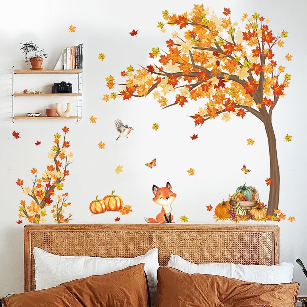 Large Fall Tree Wall Decals (&#x9;Maple Tree)
