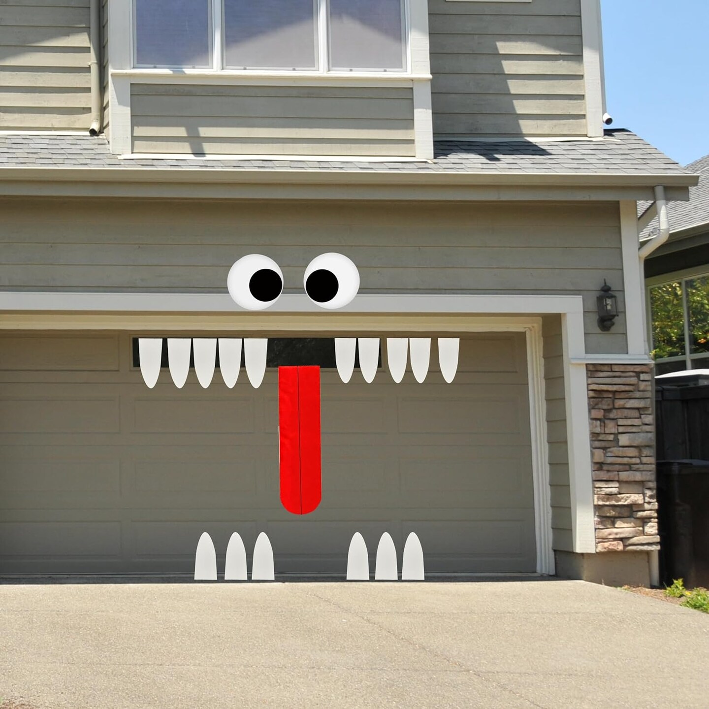 4E&#x27;s Novelty Monster Trunk or Treat Car Decoration Kit - Huge Tongue Monster Face with Teeth &#x26; Tongue - Reusable Waterproof Halloween Car, SUV, Garage Door &#x26; Outdoor Party Decorations