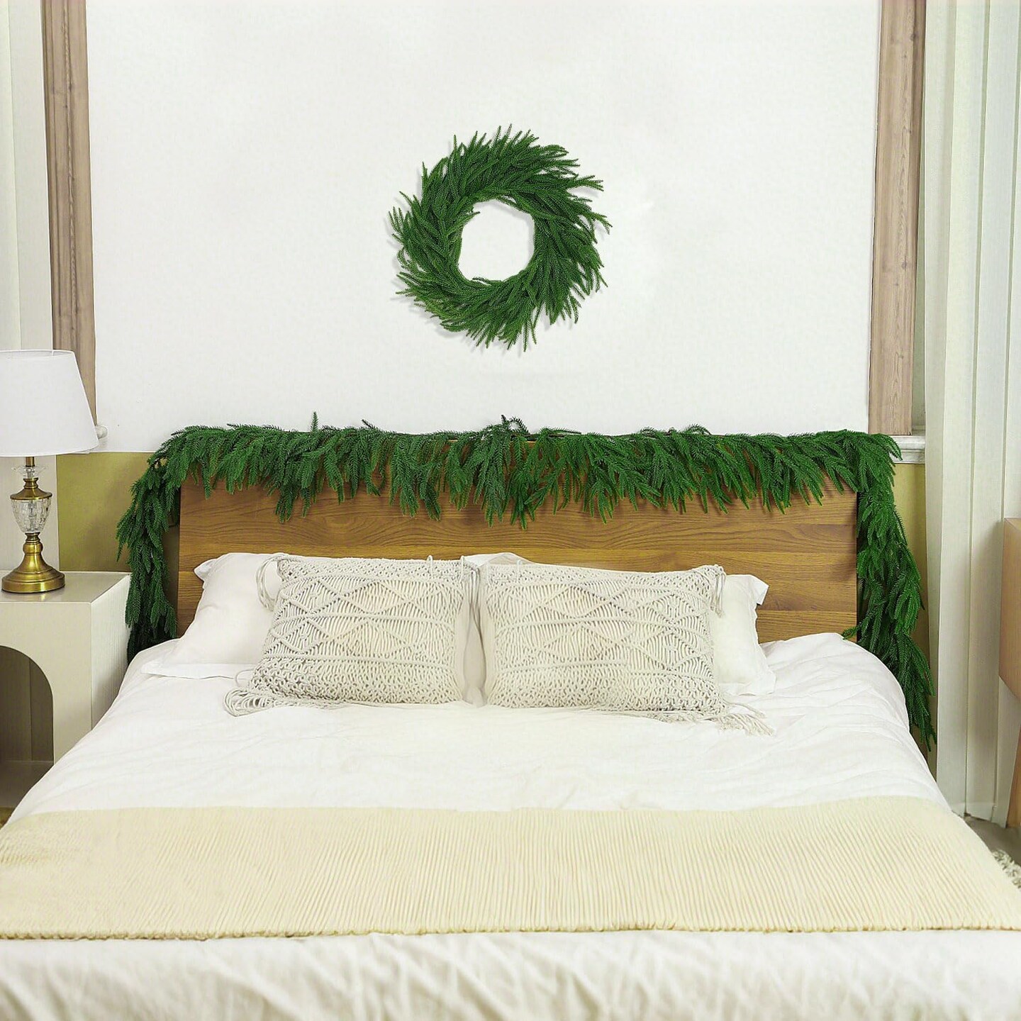 6 Ft 2 Pcs Artificial Norfolk Pine Garland (Green)