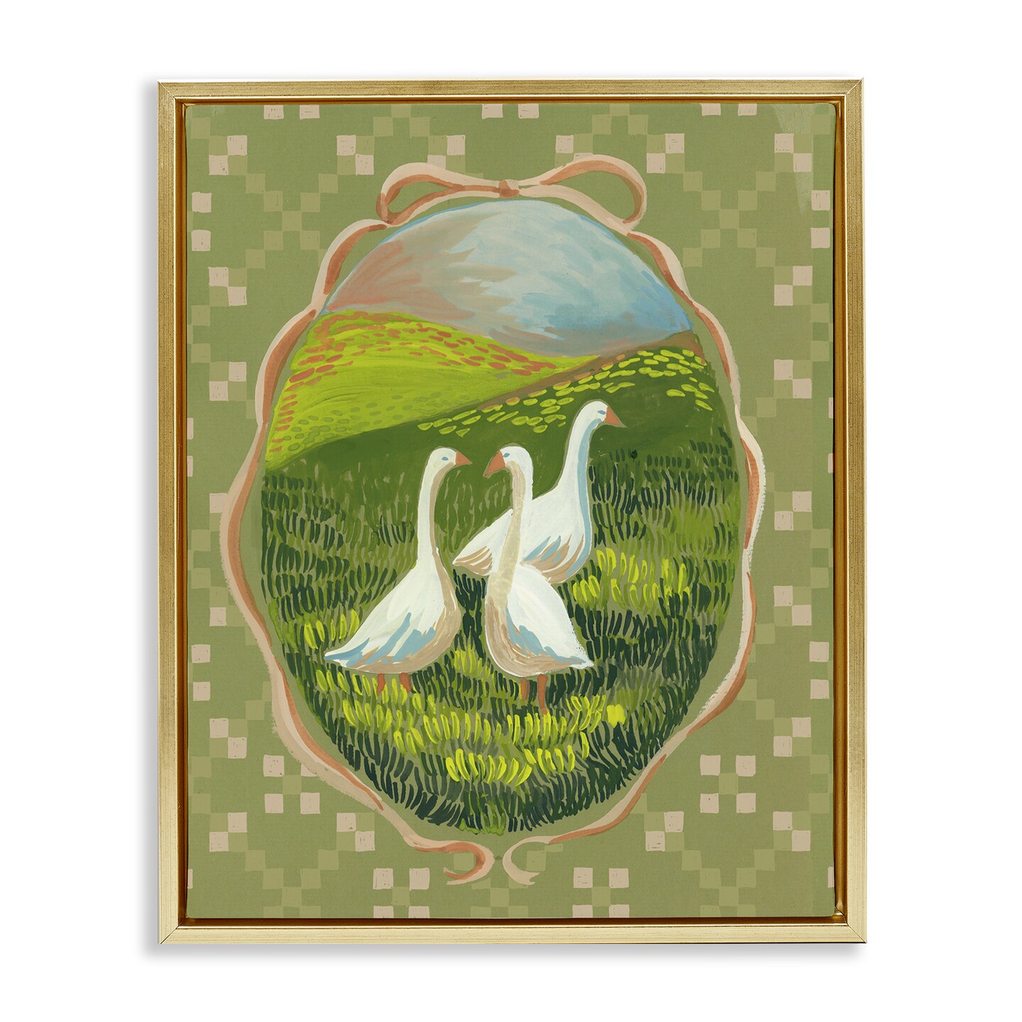 Stupell Industries Cottage Core Geese Floating Frame, design by Evelyn Coleman