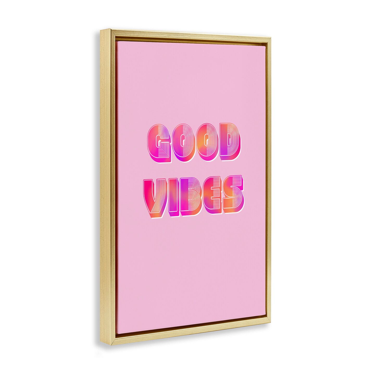 Stupell Industries Pink & Orange Retro Good Vibes Floating Frame, design by Pooja Dave