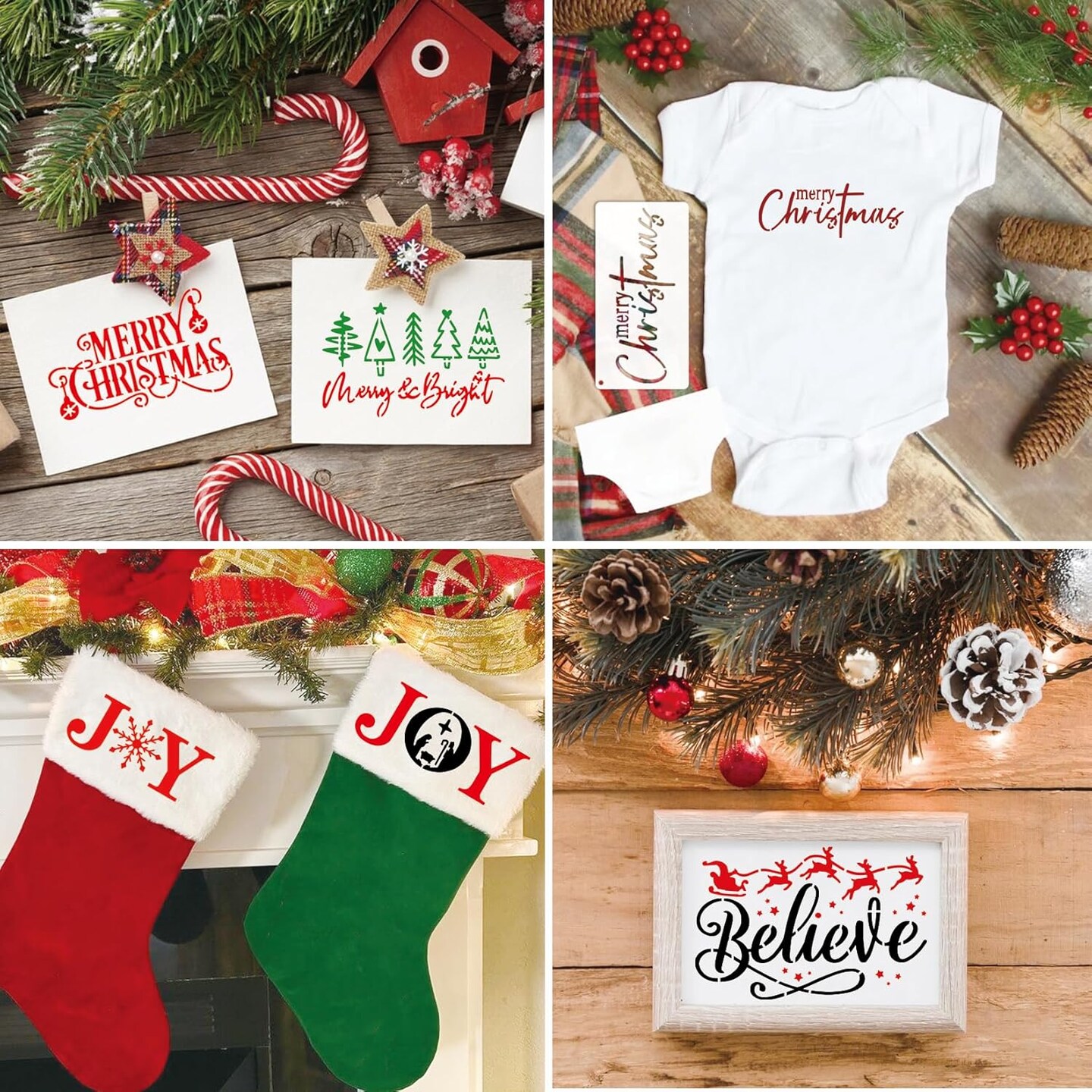 16pcs Merry Christmas Stencils(16 Merry Christmas)