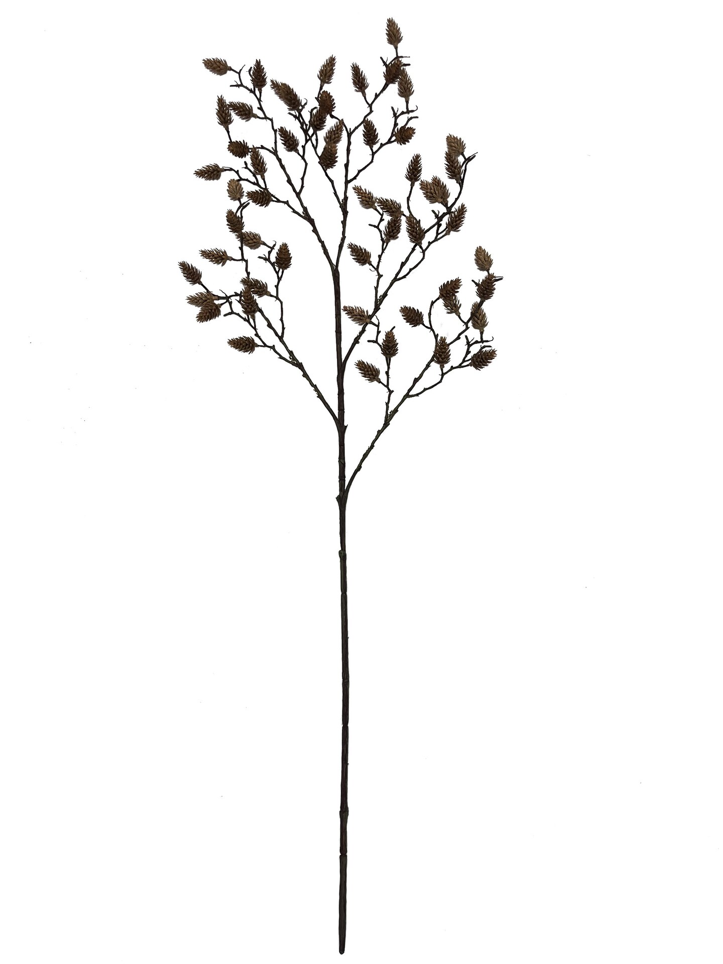 3pc Artificial 35" Pinecone Spray – Rustic Decorative Stem