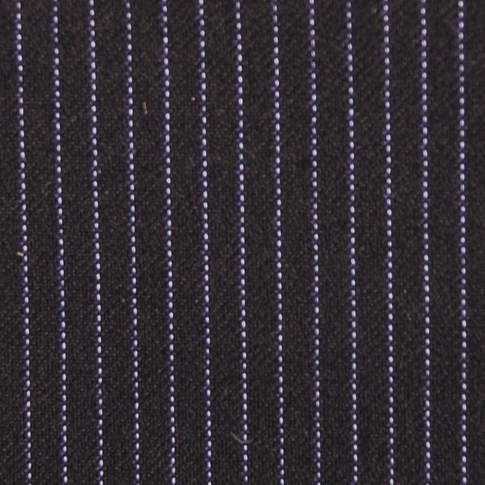 1 Yard Black Brown Purple and White Striped Wool Suiting Fabric 55 inch Width