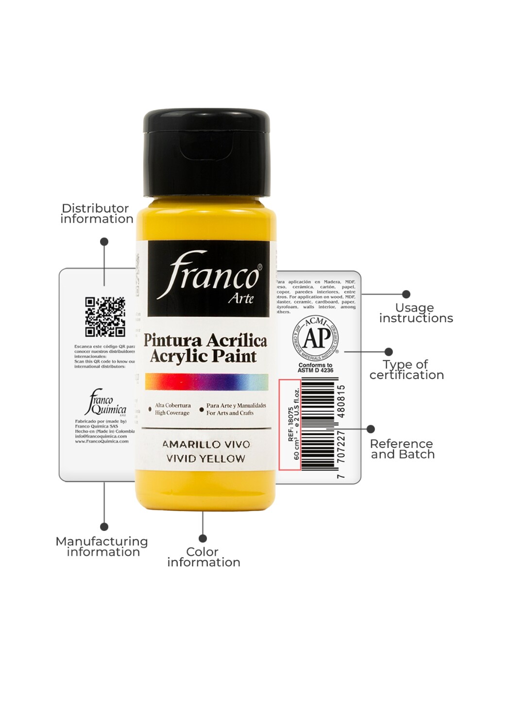 18052 Acrylic Paint 2 U.S fl oz / Vivid Yellow