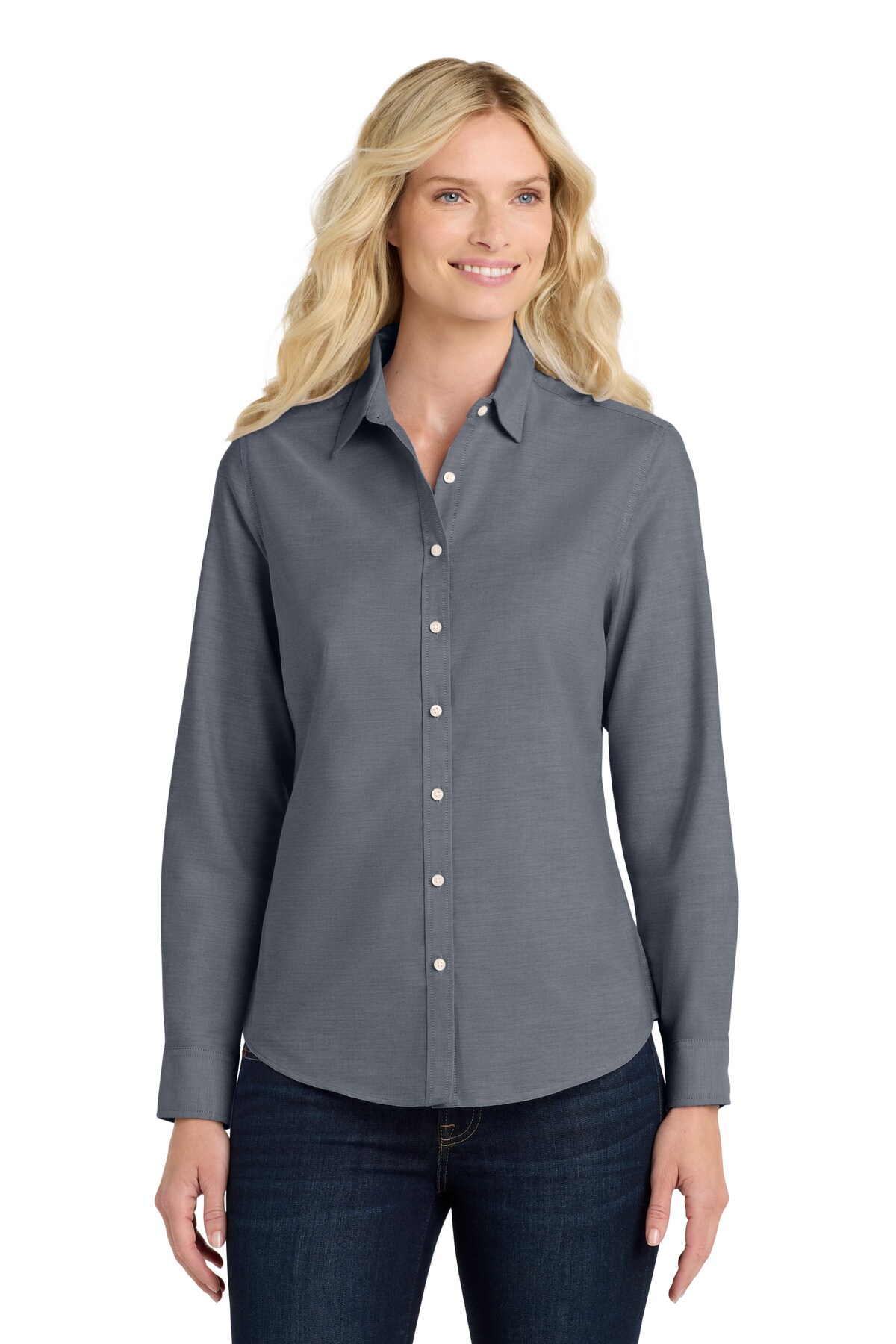 Port Authority&#xAE; Women&#x27;s SuperPro Oxford Shirt Wrinkle Resistant Stain Release Professional Top