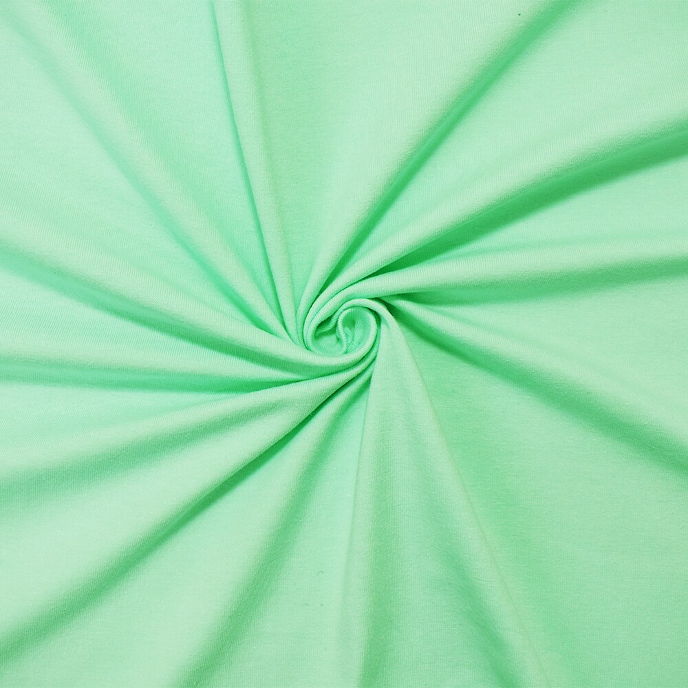 Mint Green Cotton Solid Stretch Spandex Jersey Knit Fabric By the Yard