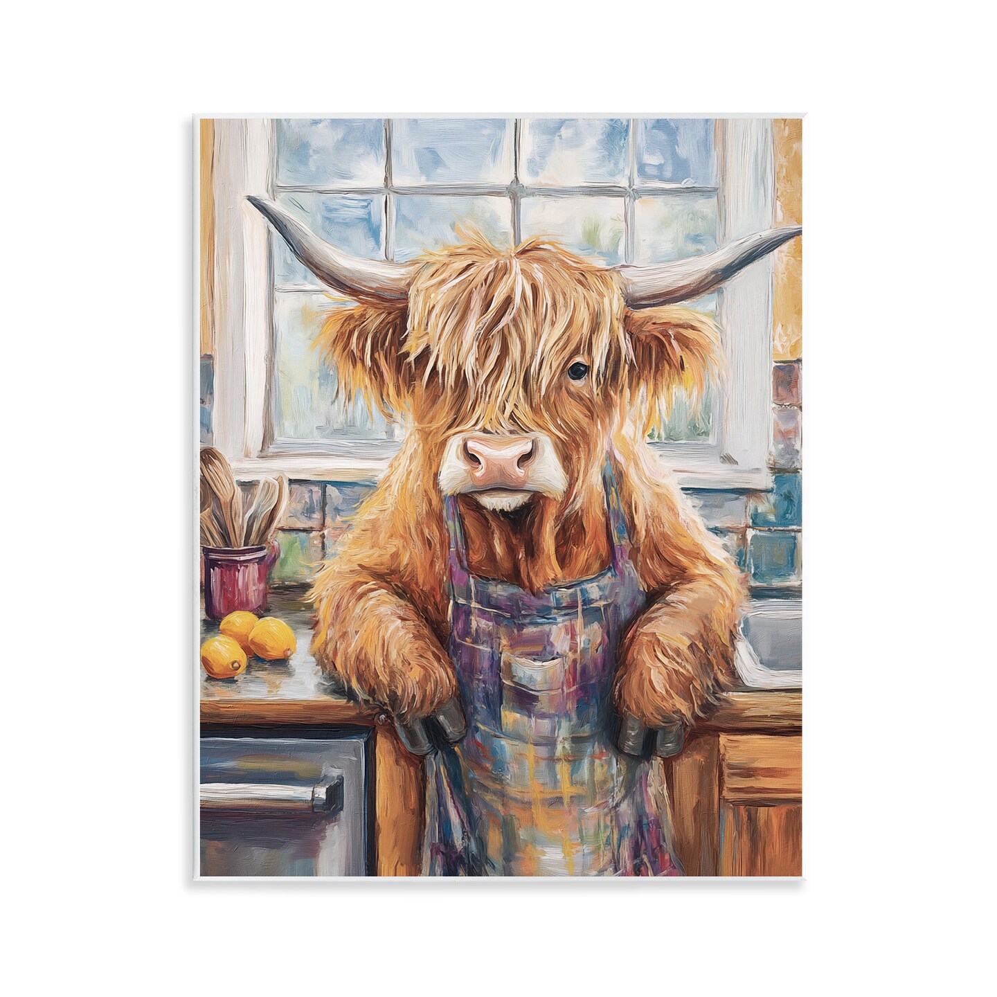Stupell Industries Kitchen Time Chef Cow Wall Plaque, design by Nina Blue