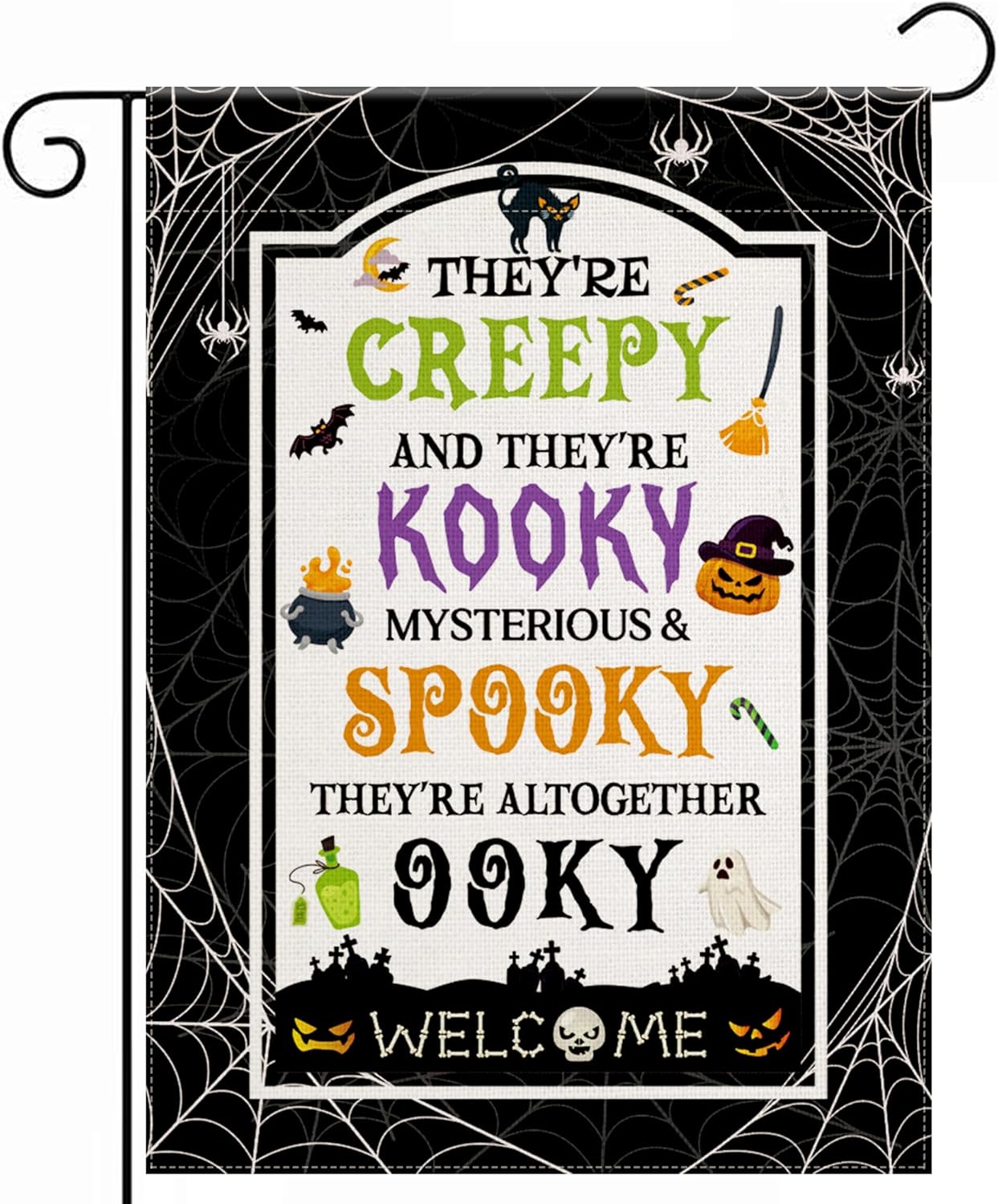 Pumpkin Welcome Garden Flag (Multicolor black)