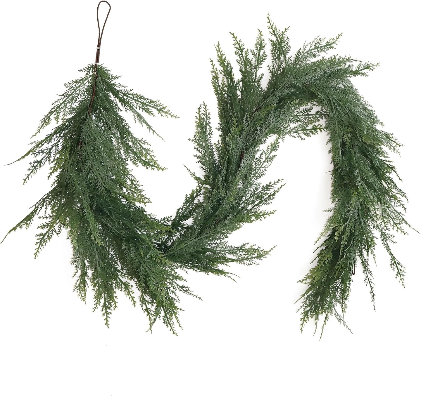 Christmas Cedar Garland Full Real Touch Artificial Green Faux (Green)