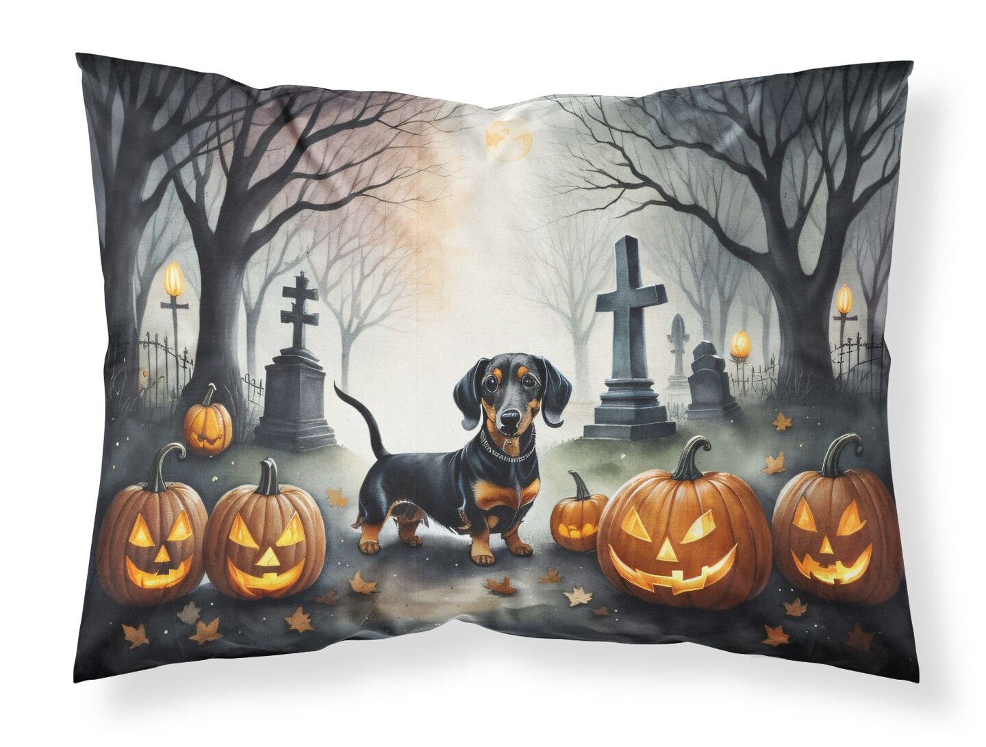 Dachshund Spooky Halloween Standard Pillowcase Lightweight Super Soft Decorative Artwork