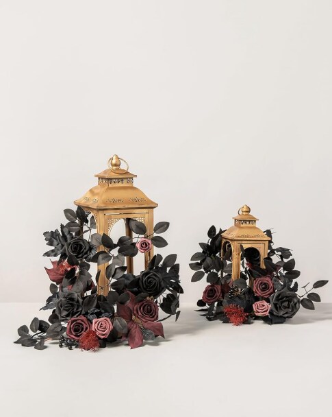 6 Pack 2ft Artificial Flower Garlands Black and Burgundy Wedding Decor