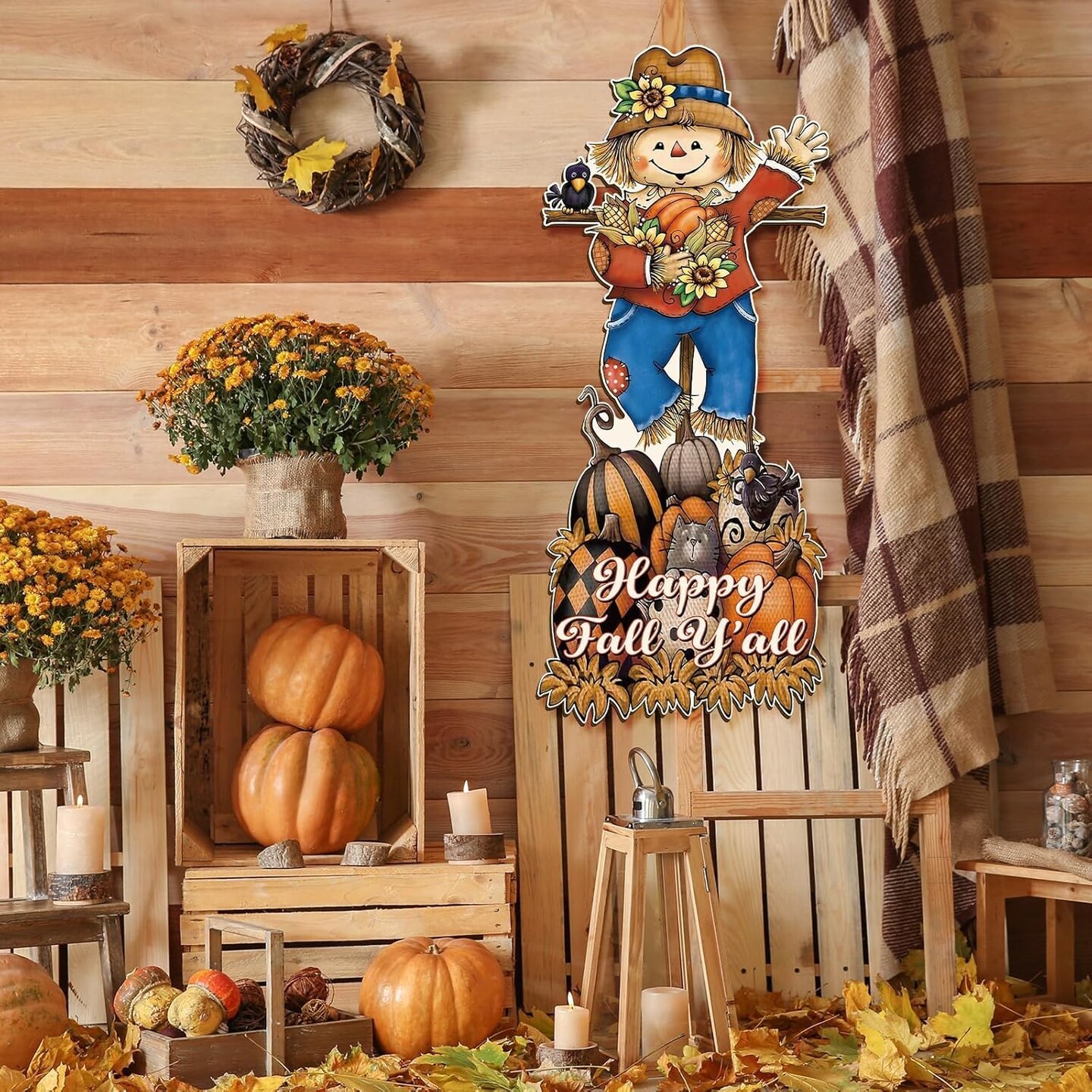 Home Door Sign Large Scarecrow Door(Scarecrow)