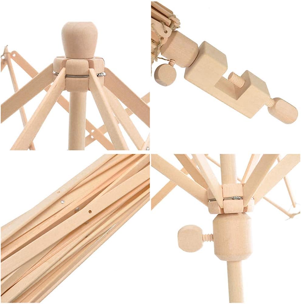 Wooden Umbrella Swift Yarn Winder(A Wood Yarn Winder)