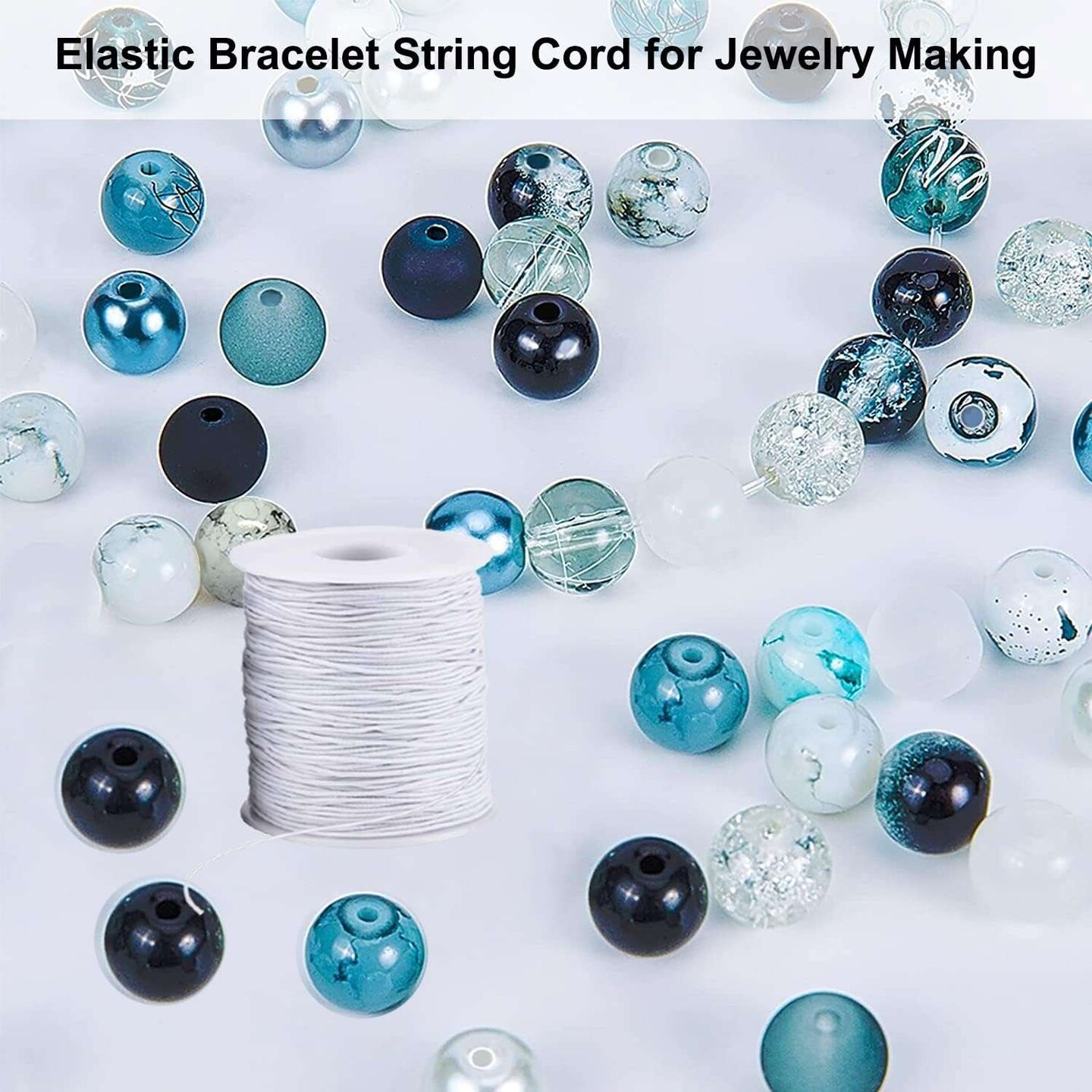 Beading Elastic String, 1.5 mm, 100 Yards, White – Stretchy Elastic Cord for Bracelets, Necklaces & DIY Beading