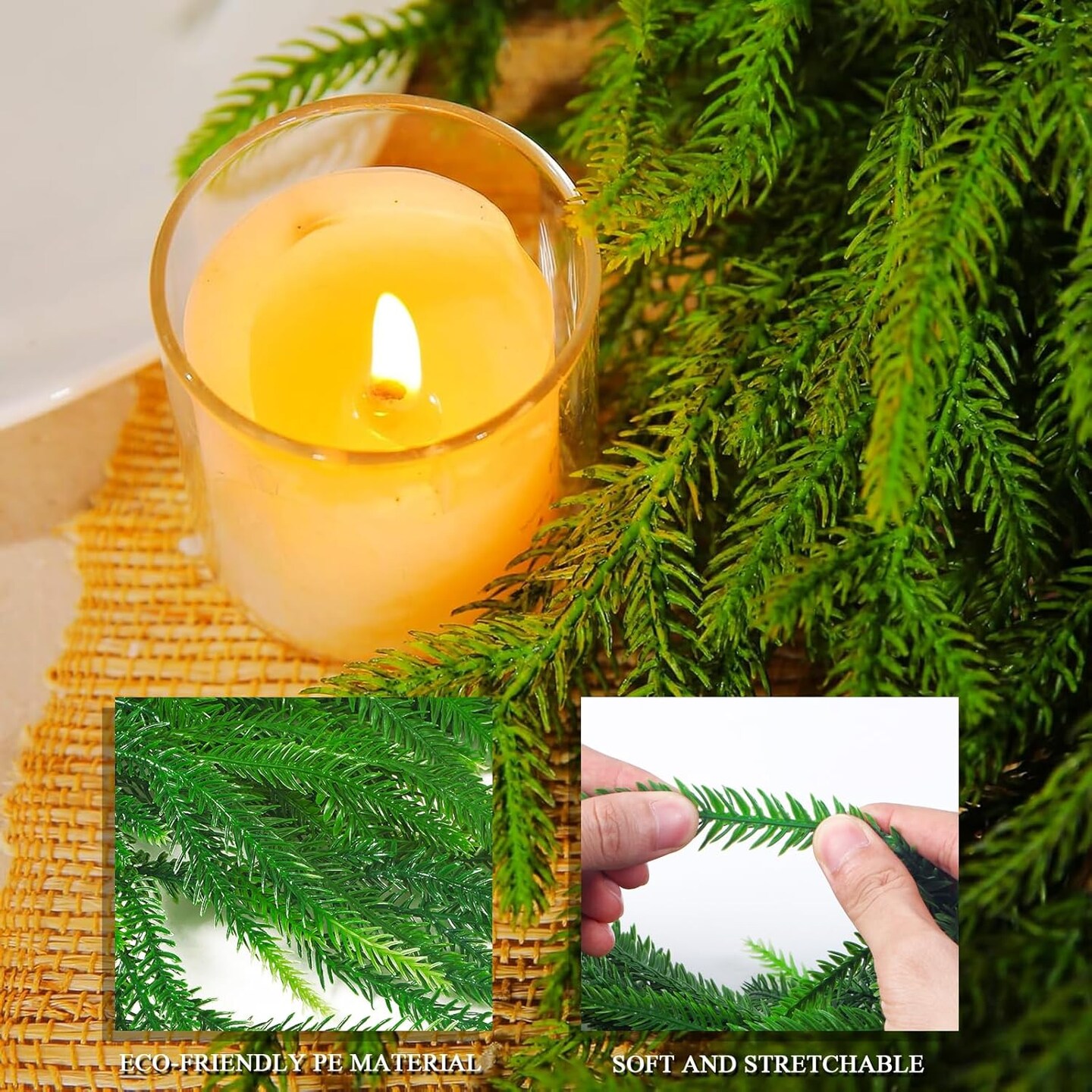 Norfolk Pine Garlands with Light String (Norfolk Pine Garland)