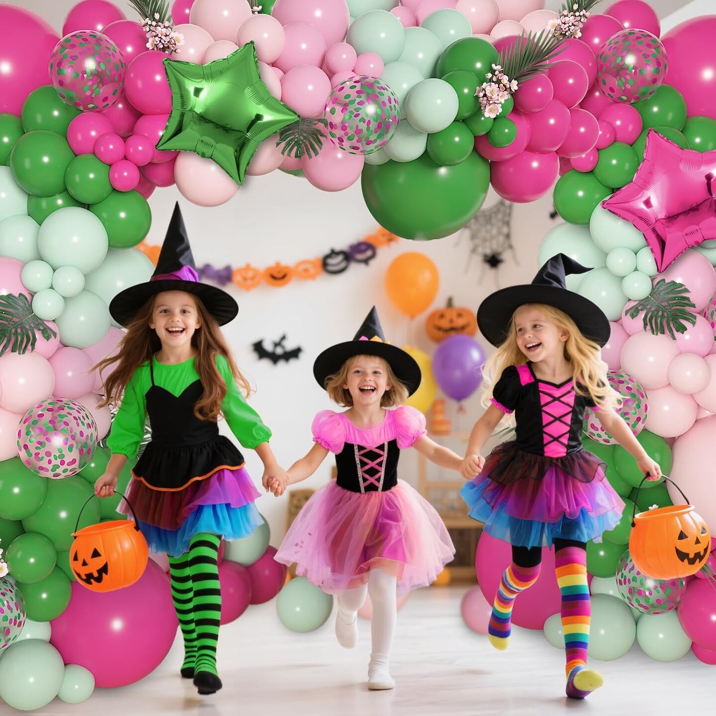 98Pcs Tropical Flamingo Balloons Garland Arch Kit (&#x9;Hot Pink Green) 18&#x27;&#x27;/12&#x27;&#x27;/10&#x27;&#x27;/5&#x27;&#x27;