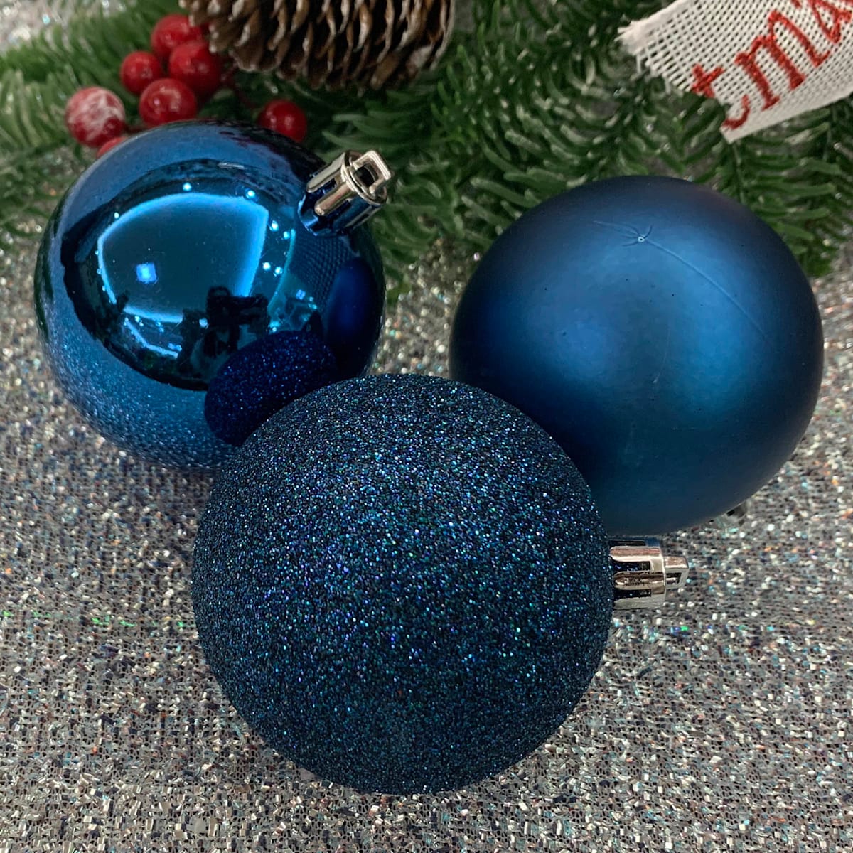 16-Count Mix Shatterproof 2.75&#x22; Ornaments &#x2013; Matte, Gloss &#x26; Glitter Holiday Ball Set