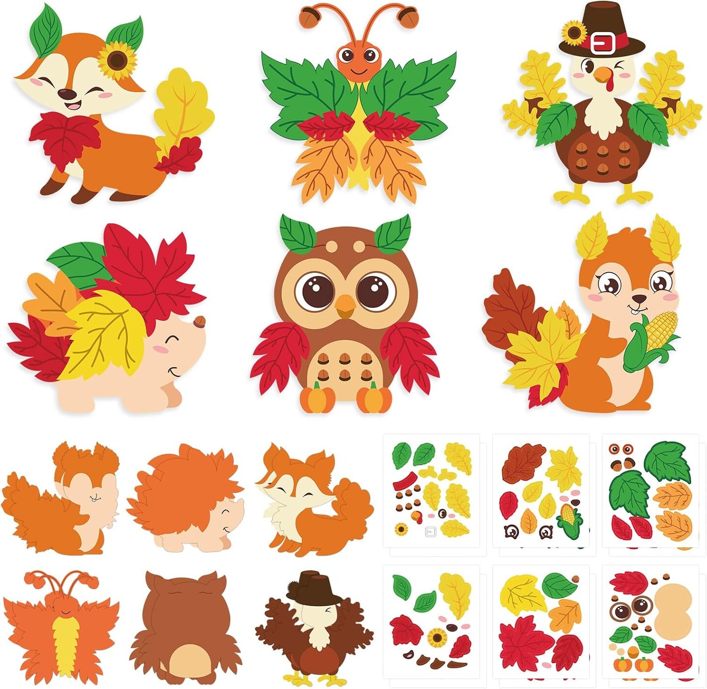 12PCS Fall Animal Craft Kit for Kids