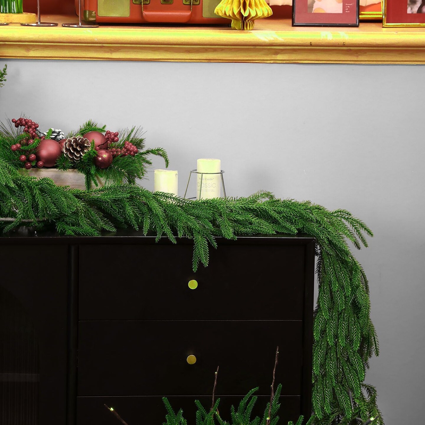 6 Ft 2 Pcs Artificial Norfolk Pine Garland (Green)