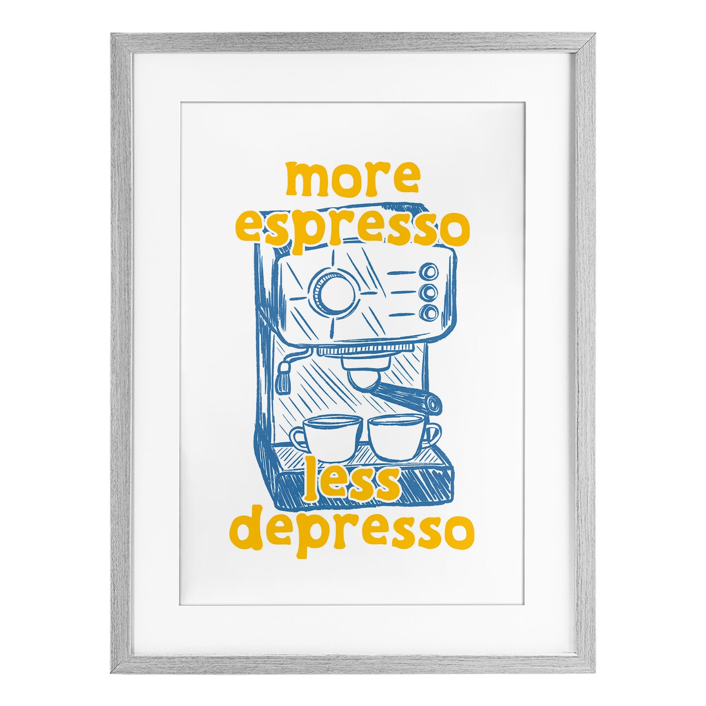 Stupell Industries More Espresso Minimal Coffee Framed Print Under Glass, design by JJ Design House LLC