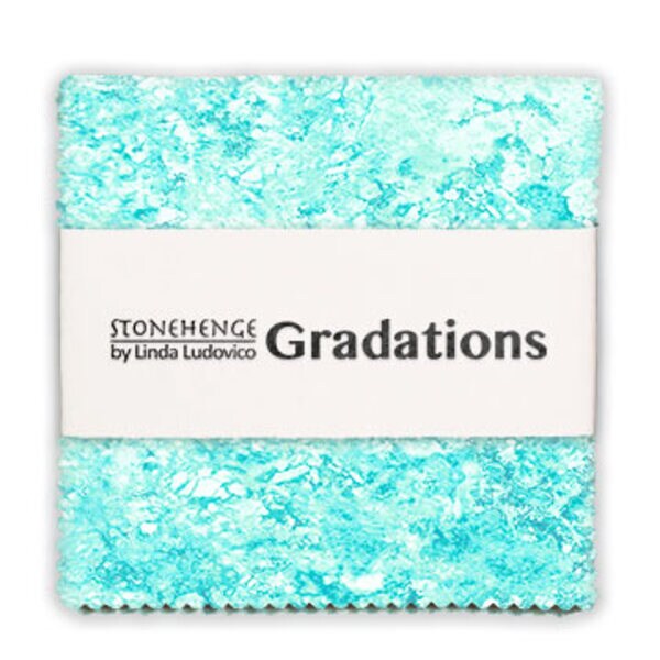 Stonehenge Gradations 5" Square Pack (Charm Pack) in Peacock by Linda Ludovico for Northcott (CGRAD42-66)
