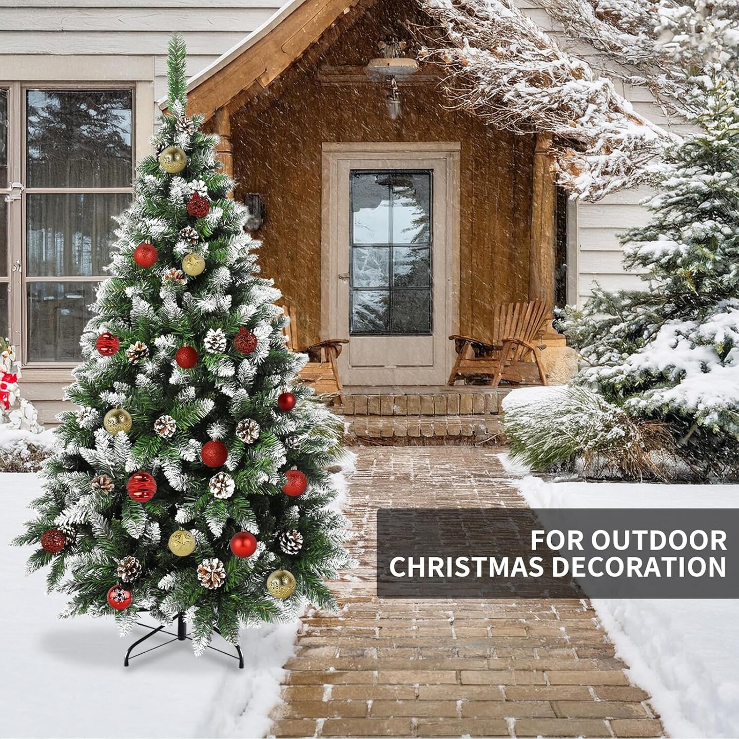 5ft Partially Flocked Artificial Christmas Tree(Zrsgtree-1.5m)36&#x22;D x 36&#x22;W x 50&#x22;H