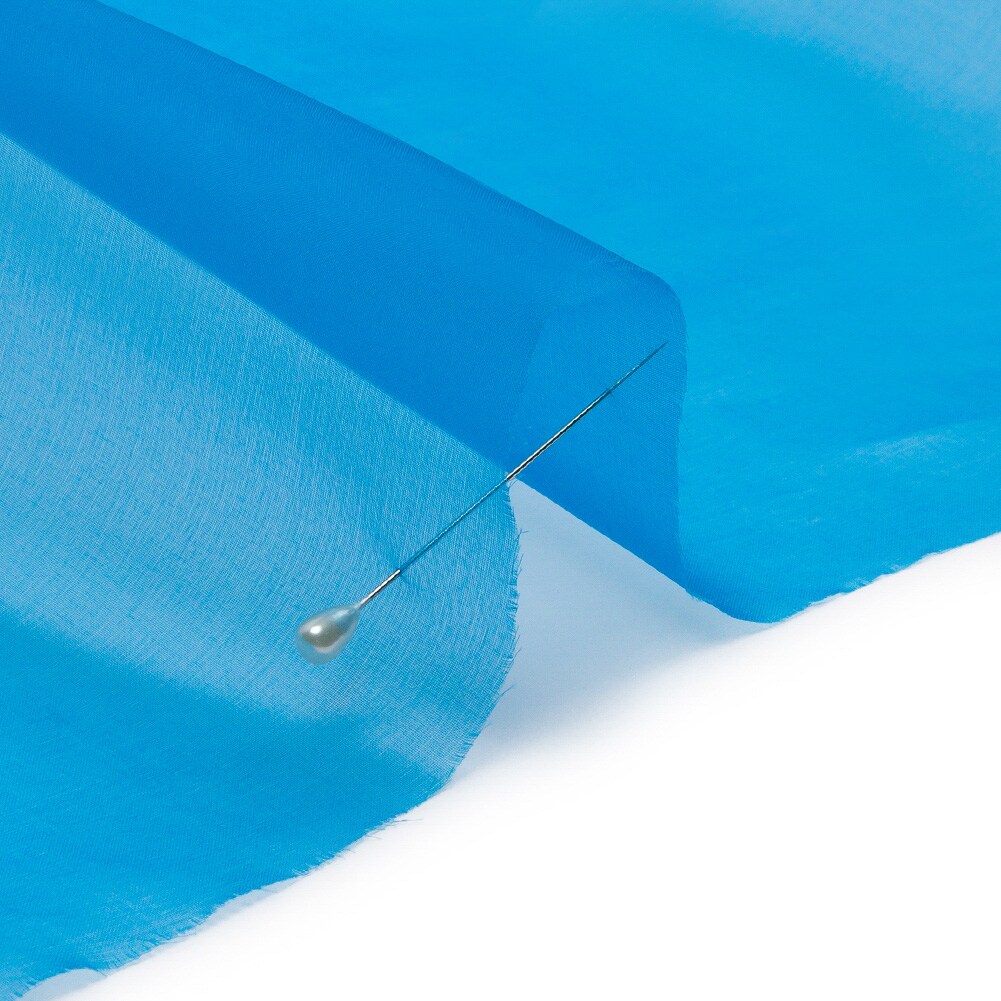 1 Yard Sheer Directoire Blue Silk Organza Fabric Lightweight Material for Evening Gowns 44 Inch Width