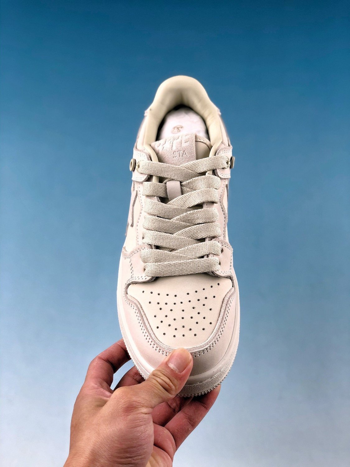 A Bathing Ape Bape SK8 Sta Triple White Nubuck | MakerPlace by