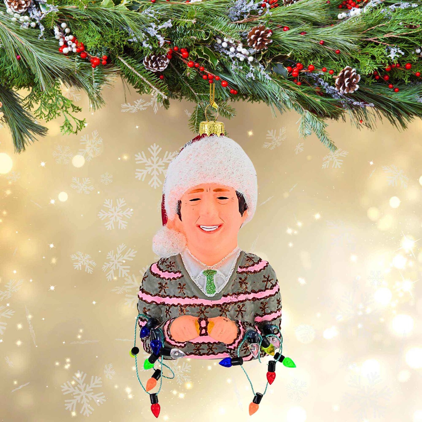 Cody Foster 4.5 Inch Chevy Christmas Tree Ornament , Christmas Decor Comedian Plastic Lights