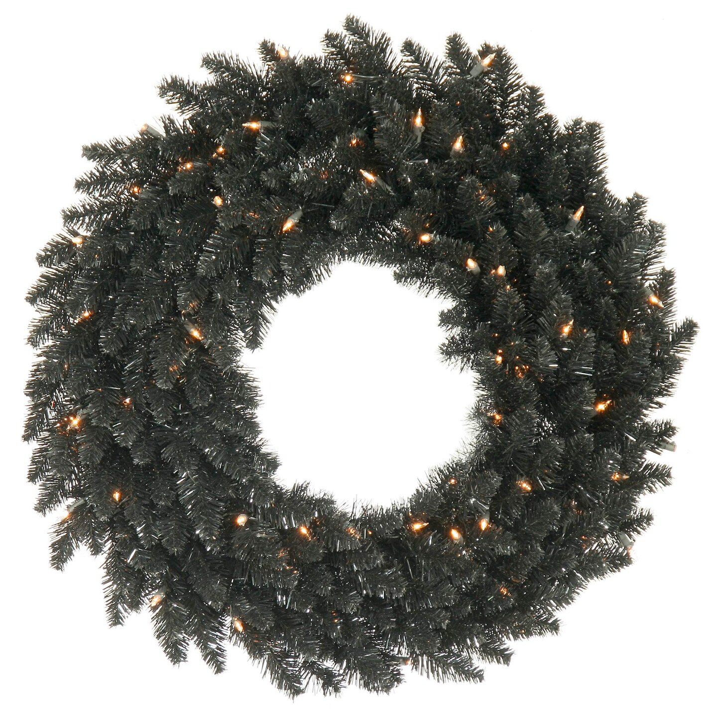 Vickerman 24&#x22; Black Fir Wreath DL LED 50WmWt 210T - K161825LED