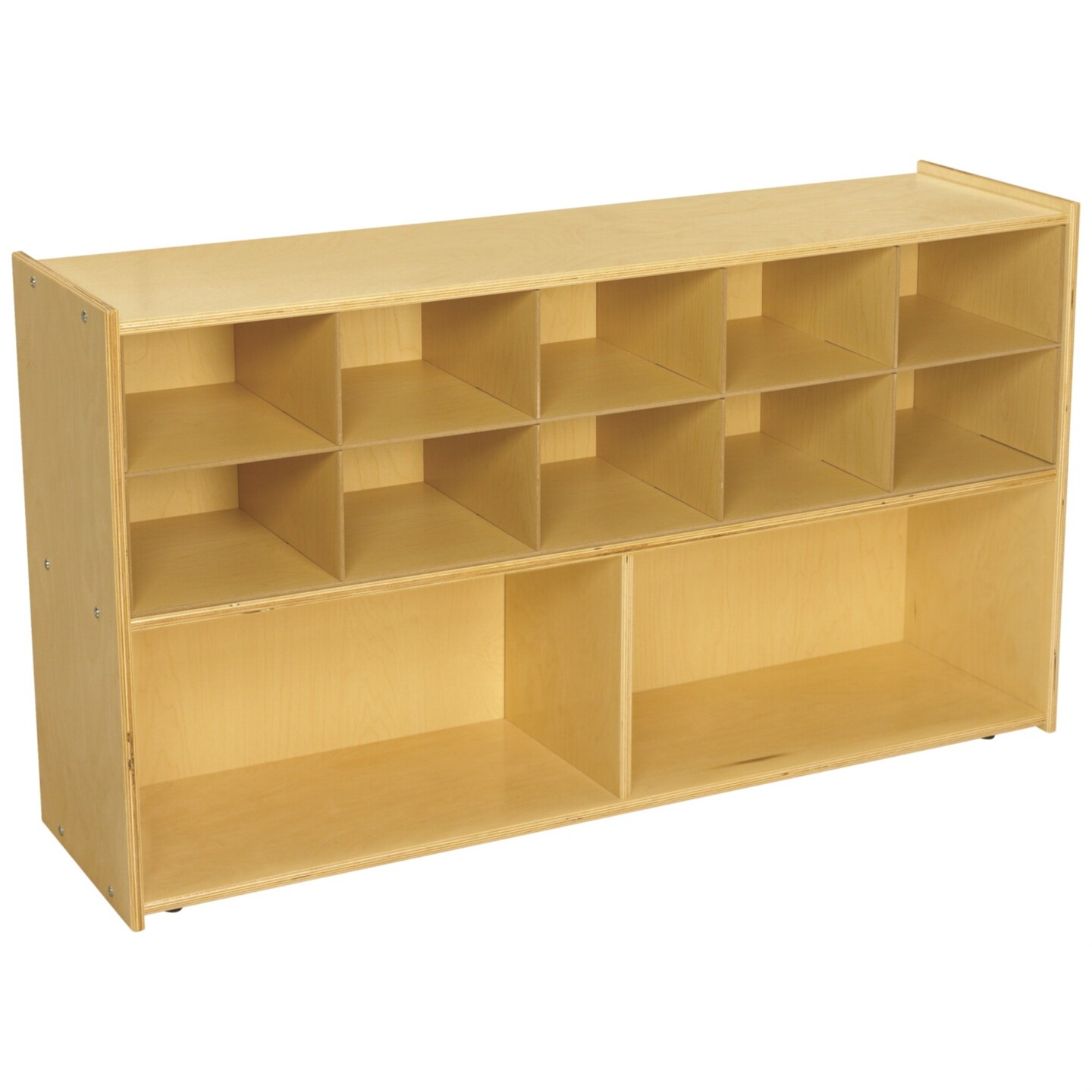 Childcraft ABC Furnishings Storage Units, 3 Compartments, 10 Cubby Inserts, 48 x 13 x 27-3/8 Inches