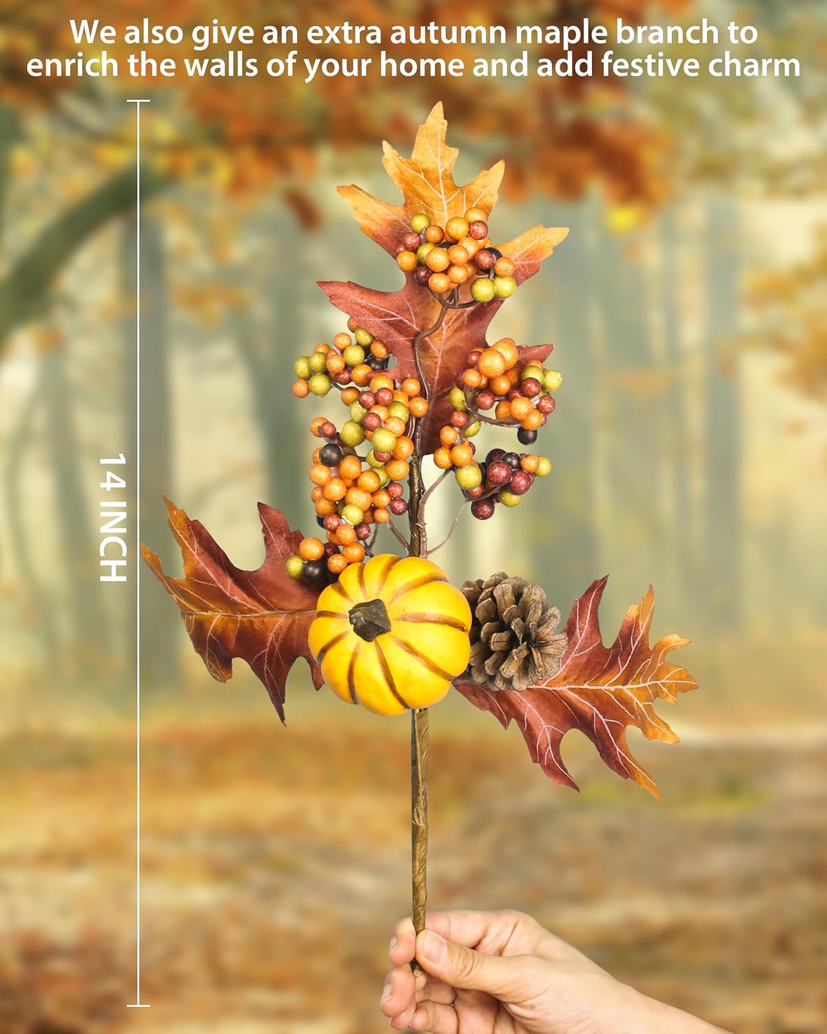 24&#x2019;&#x2019; Artificial Autumn Fall Wreaths with Pumpkin and Hook