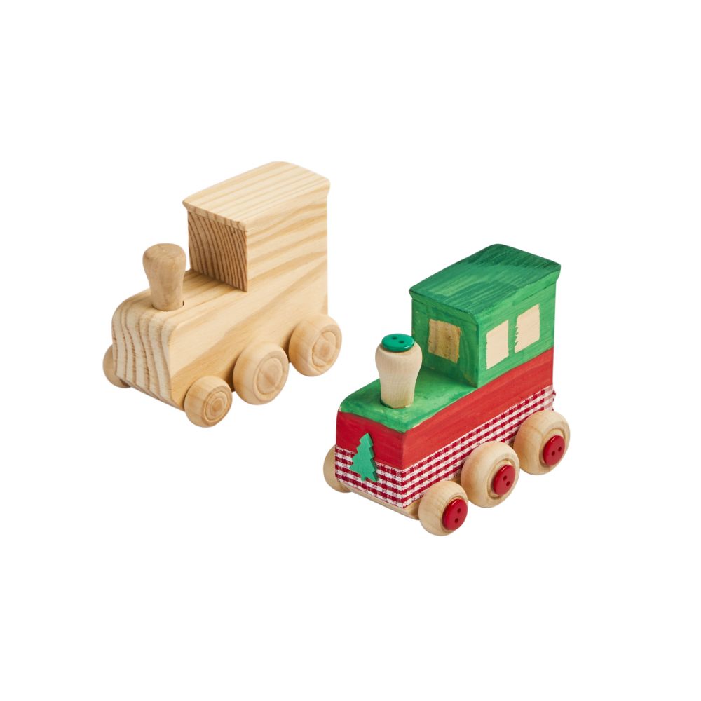 Colorations Decorate Your Own Wooden Trains, Set of 12, Craft for Kids & Fun Home Activities, Create Unique & Personal Designs, Fun Kids Craft Project, Craft Project for Boys & Girls, Craft & Enjoy.