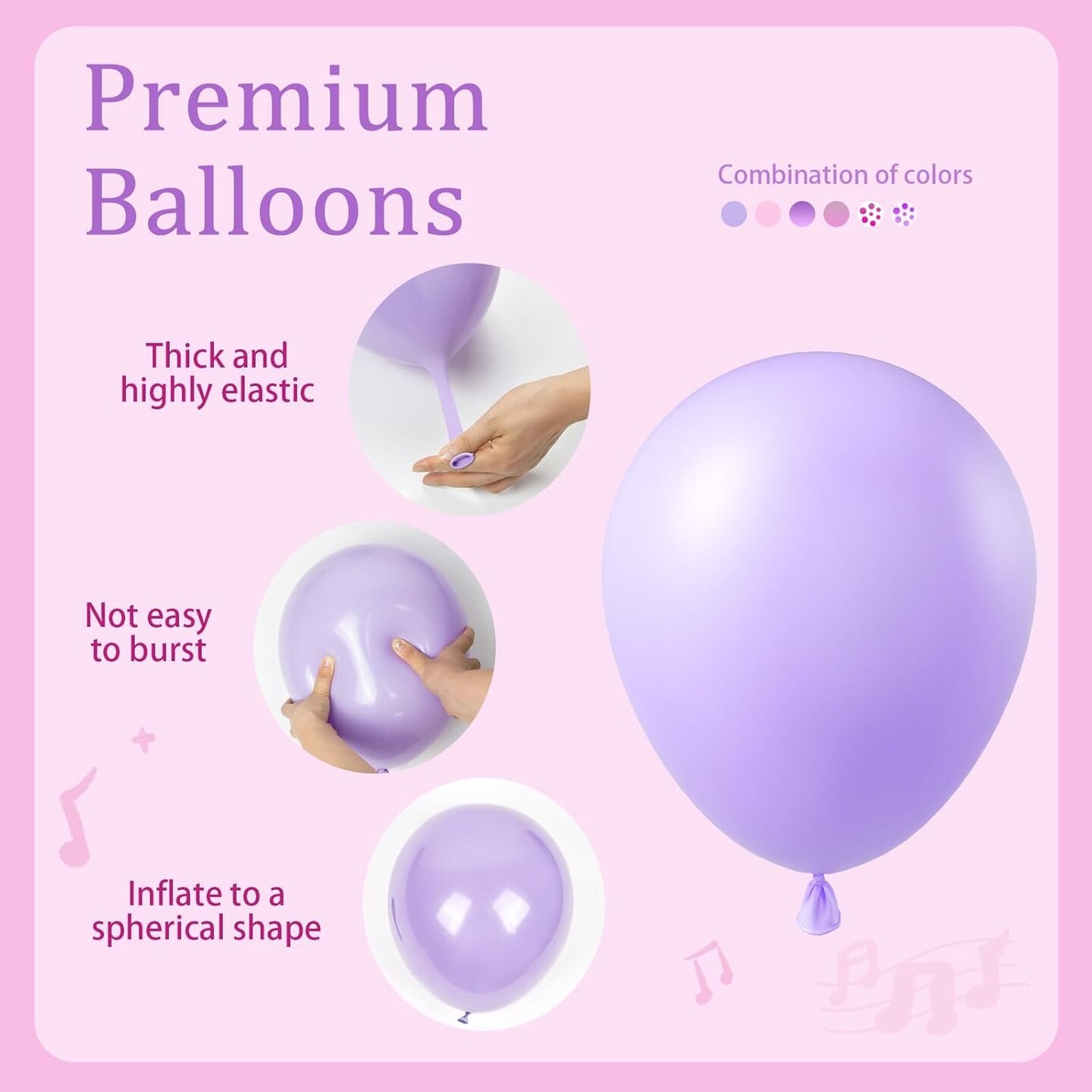 12 Inch Purple Pink Confetti Latex Balloons(Light Pink Purple)