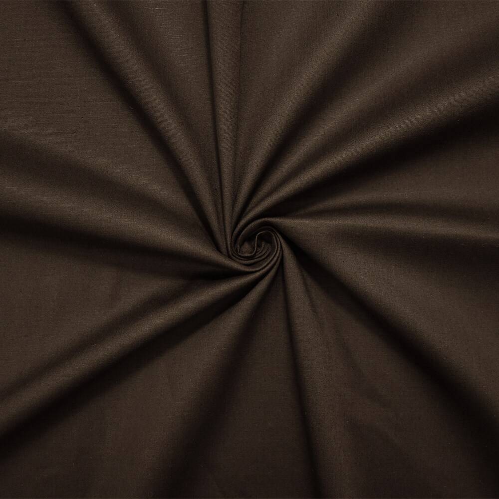 Brown Cotton Solid Stretch Spandex Poplin Woven Fabric By the Yard