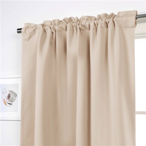 2-Piece Blackout Curtains with Tiebacks and Rod Pocket Design Thermal Insulated and Machine Washable