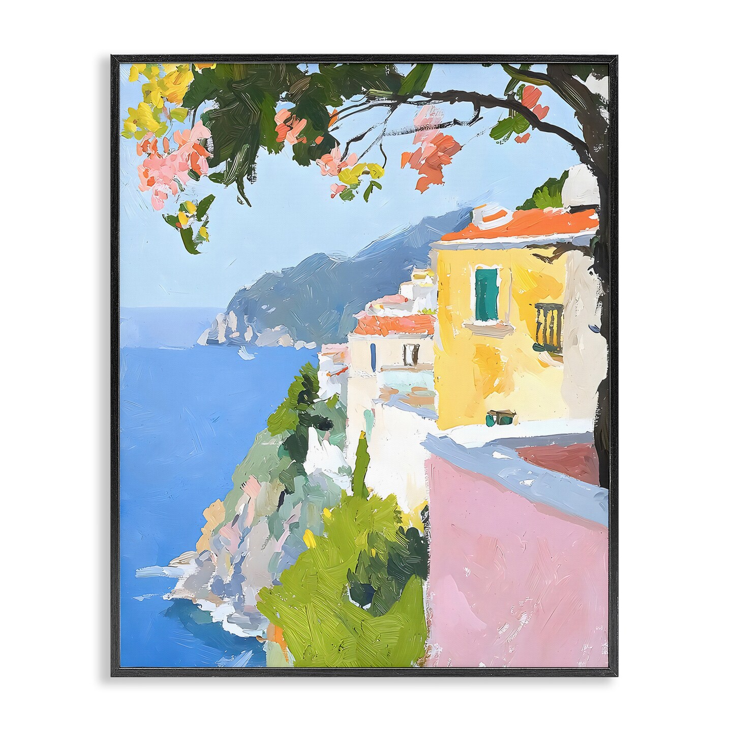 Stupell Industries Coastal Italian Sea View Framed Giclee, design by Riley B