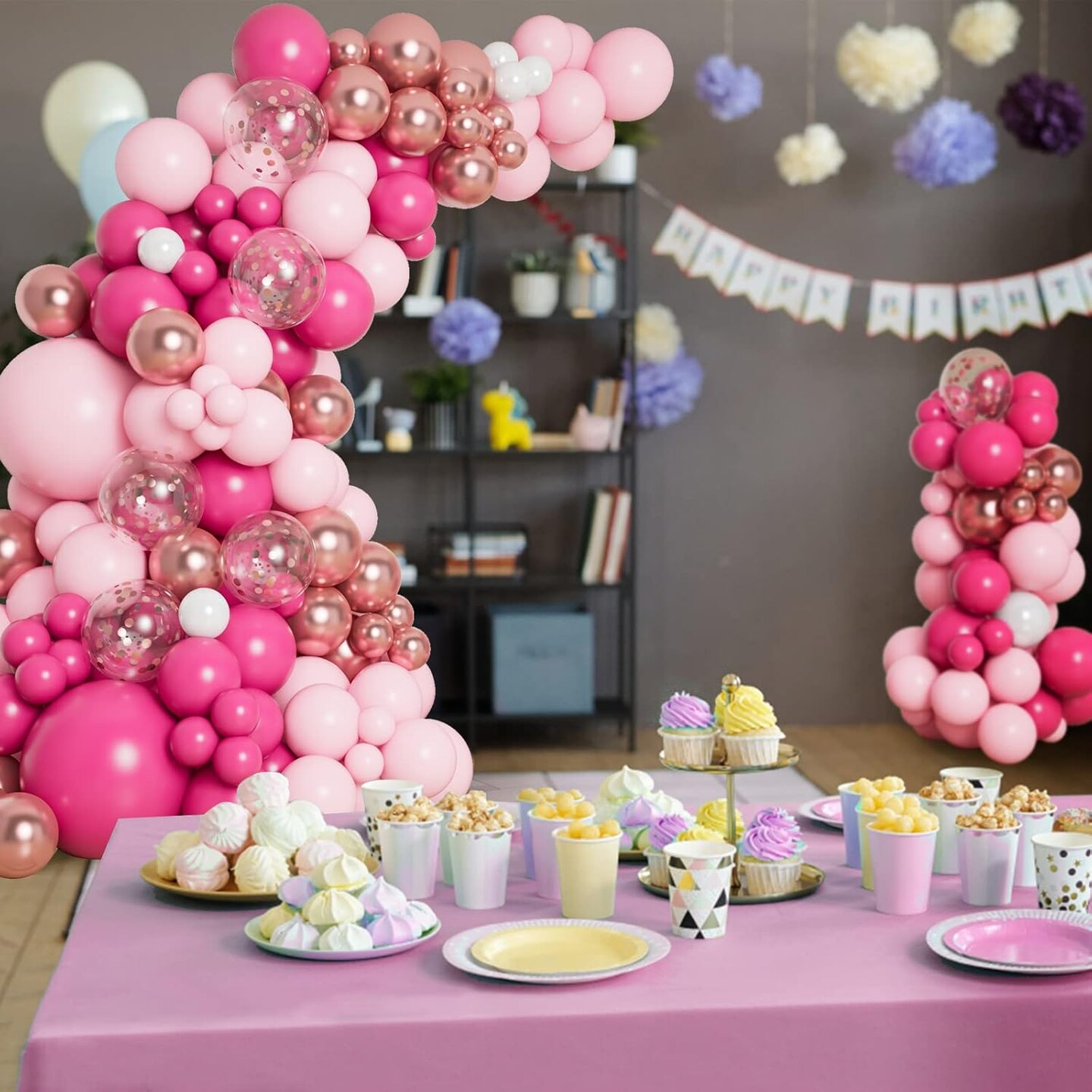 Pink Balloon Garland Arch Kit (Pink)