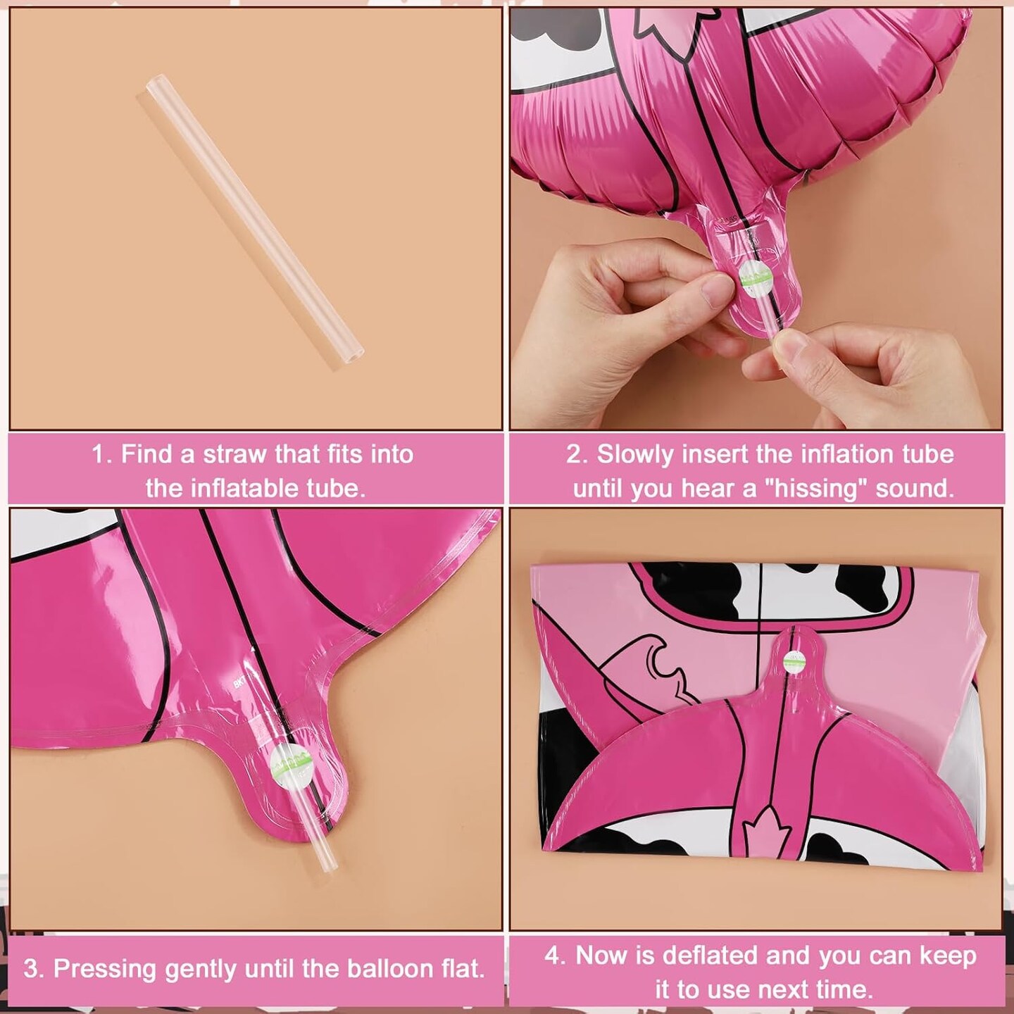 Pink Cowgirl Hat Boot Horse Latex Balloons(pink)