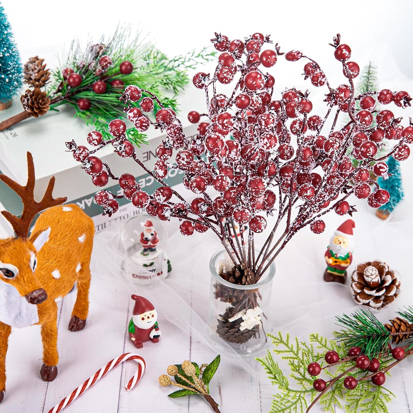 12 Pack Christmas Artificial(&#x9;Red, White)