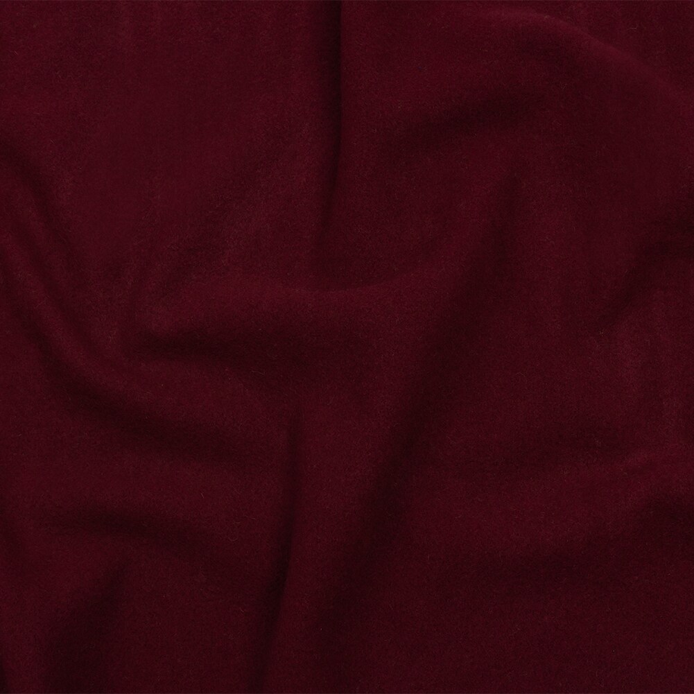 1 Yard Wool and Cashmere Coating Made in Italy, Sangria Red Alberini Collection 60&#x2019;&#x2019; Width
